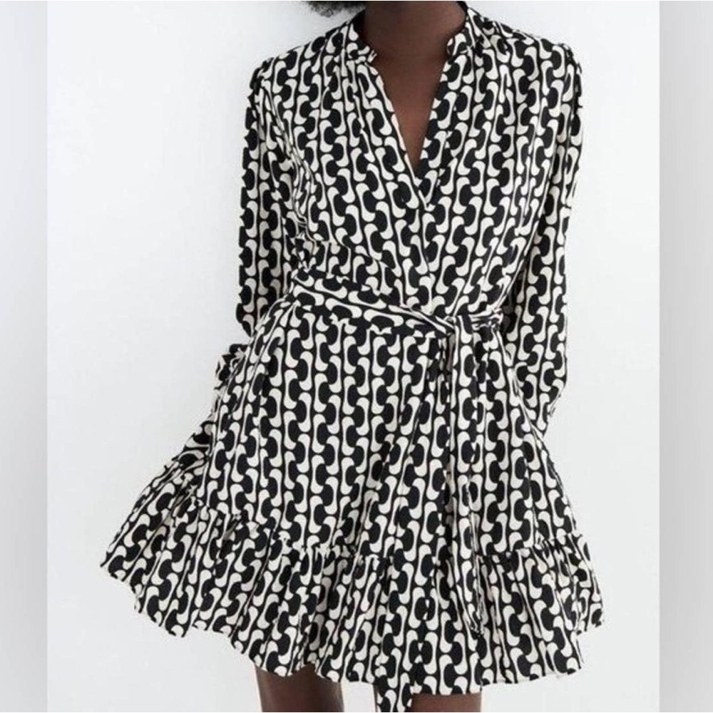 Black and White Patterned Dress